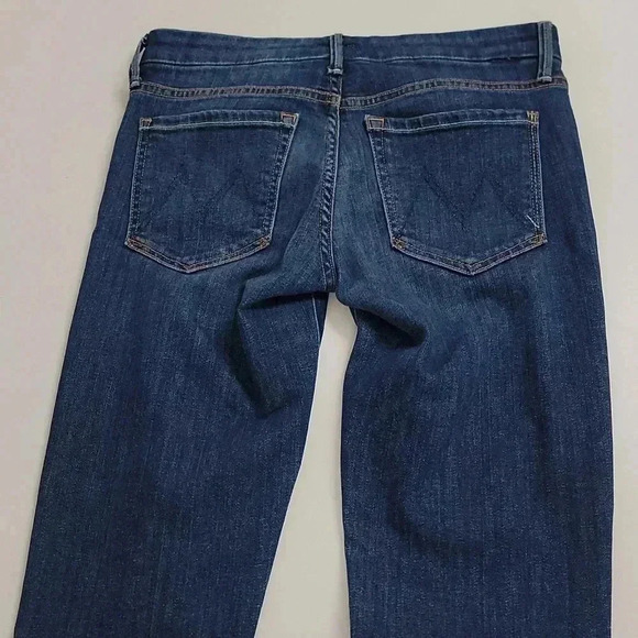 Mother The Looker Flowers From Storm Dark Wash Skinny Jeans Denim Mid Rise - Picture 13 of 14